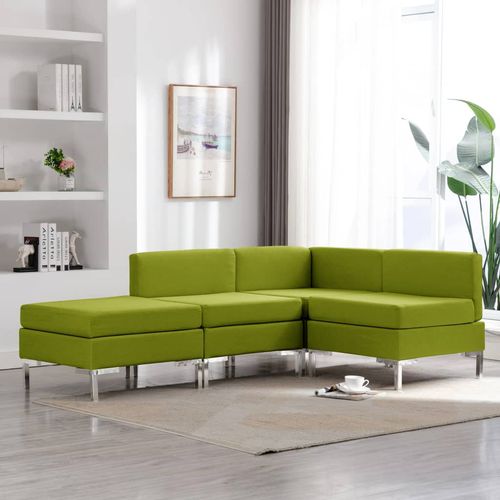 4-dijelni set sofa od tkanine zeleni slika 1