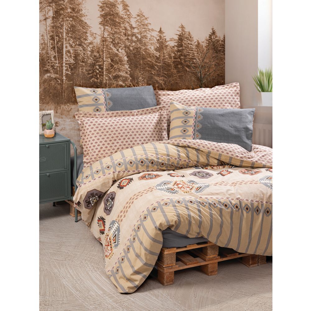Dakota - Grey Grey
Beige
Orange
Red Ranforce Double Quilt Cover Set slika 1