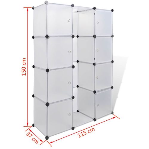 Modularni Kabinet s 9 Odjeljaka 37 x 115 x 150 cm Bijeli slika 14