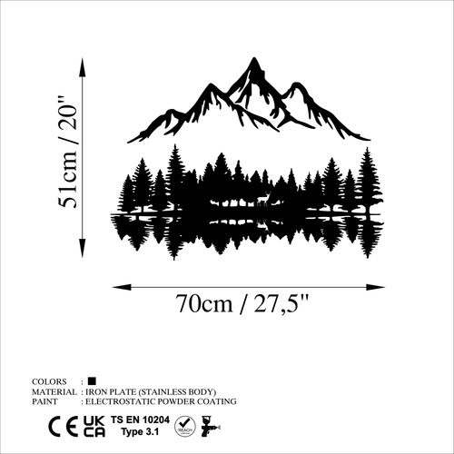 Wallity Metalna zidna dekoracija, Nature And Mountain - 11 slika 6