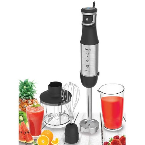 SOGO Ručni blender s-s s sjeckalicom, s  dodacima, Inox, 1000W slika 8