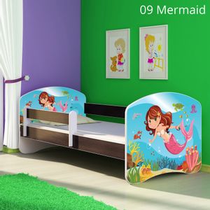 Dječji krevet ACMA s motivom, bočna wenge 140x70 cm 09-mermaid
