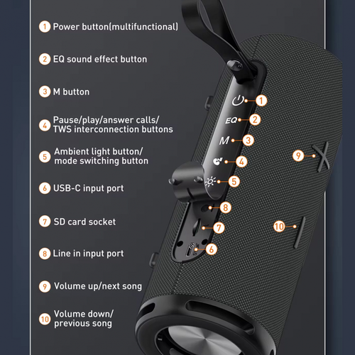 Bluetooth zvucnik LDNIO BTS 13, 10W, crni slika 8