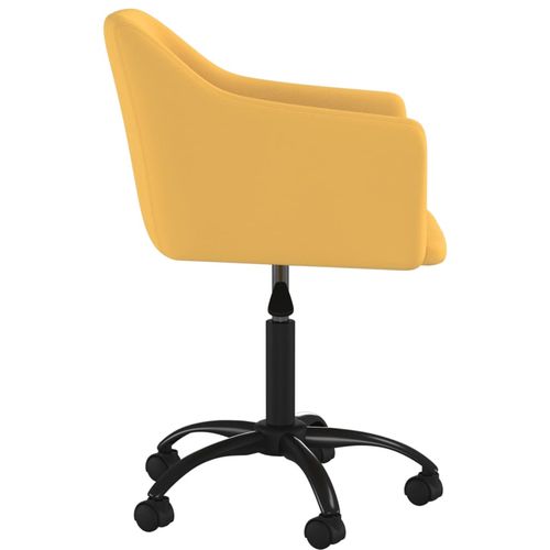 Okretna uredska stolica žuta baršunasta slika 5