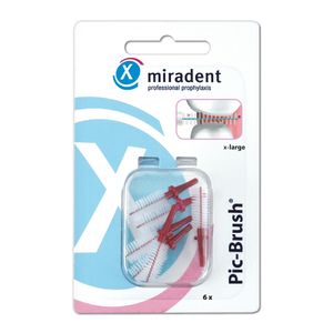 Miradent Pic-Brush, refill kit, bordeaux 6er