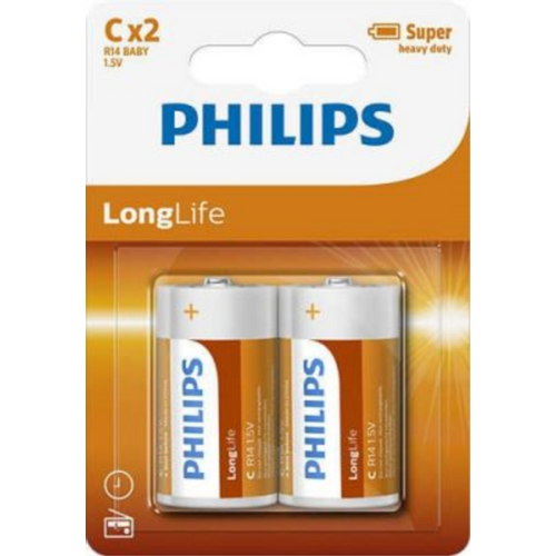 PHILIPS Baterije C - LongLife, 2 komada (R14) slika 1