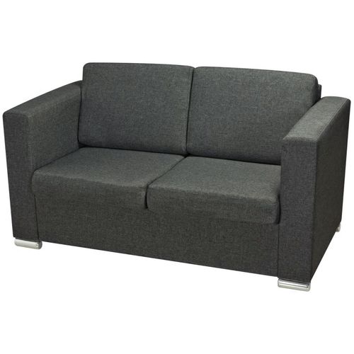 Dvodijelni set sofa od tkanina tamnosivi slika 27