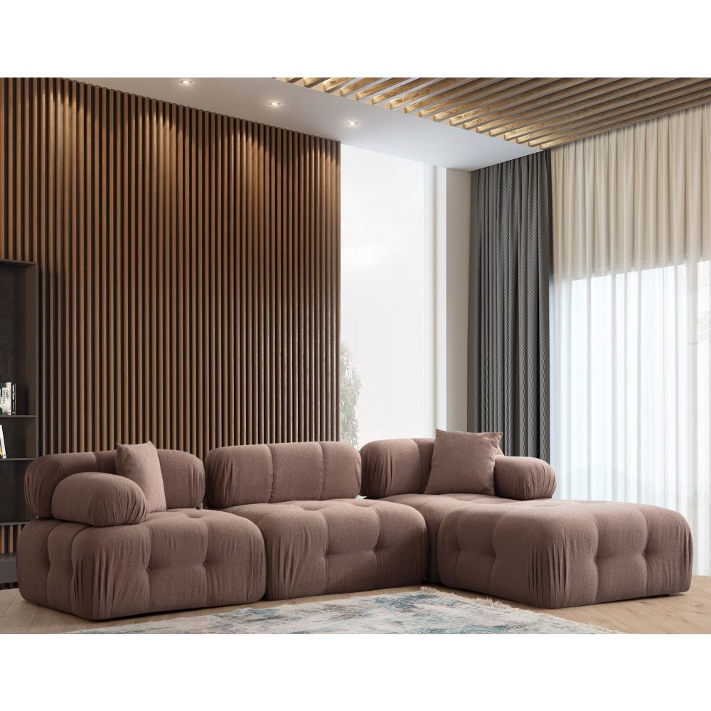 Doblo 3 Sjedala sa Pouffom (L1-O1-1R-Pouffe) - Kafeni Ugaoni Sofe slika 1