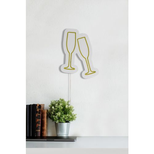 Wallity Ukrasna plastična LED rasvjeta, Champagne Glasses - Yellow slika 15