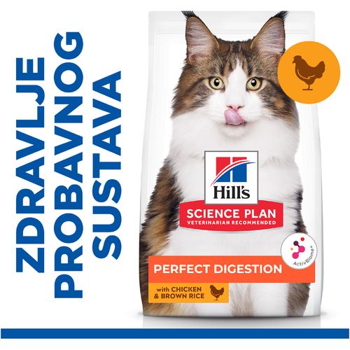 Hill's Science Plan PERFECT DIGESTION Adult Hrana za Mačke s Piletinom i Smeđom rižom, 1,5 kg slika 2