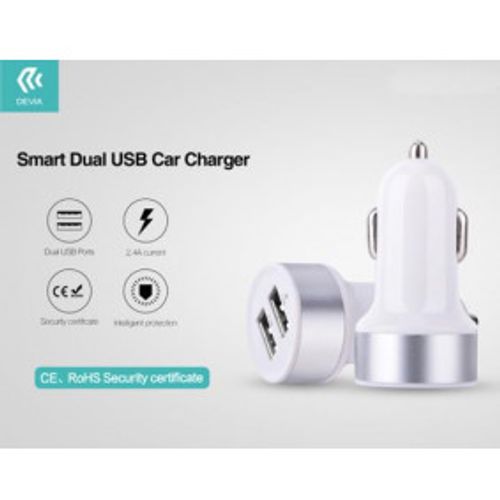 Smart Dual Devia Auto adapter 2.4A bela slika 1