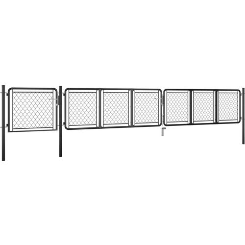 Vrtna vrata čelična 75 x 495 cm antracit slika 17