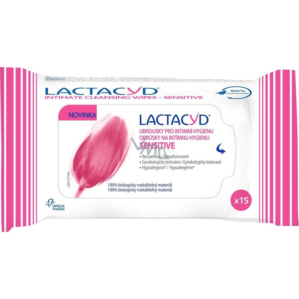 Lactacyd Sensitive vlažne maramice za intimnu higijenu 15 kom slika 1