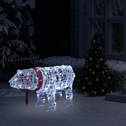 Ukrasni božićni medvjed s 45 LED žarulja 71x20x38 cm akrilni slika 27