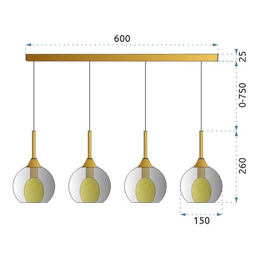 TOOLIGHT Moderna staklena stropna svjetiljka App899-4cp slika 11