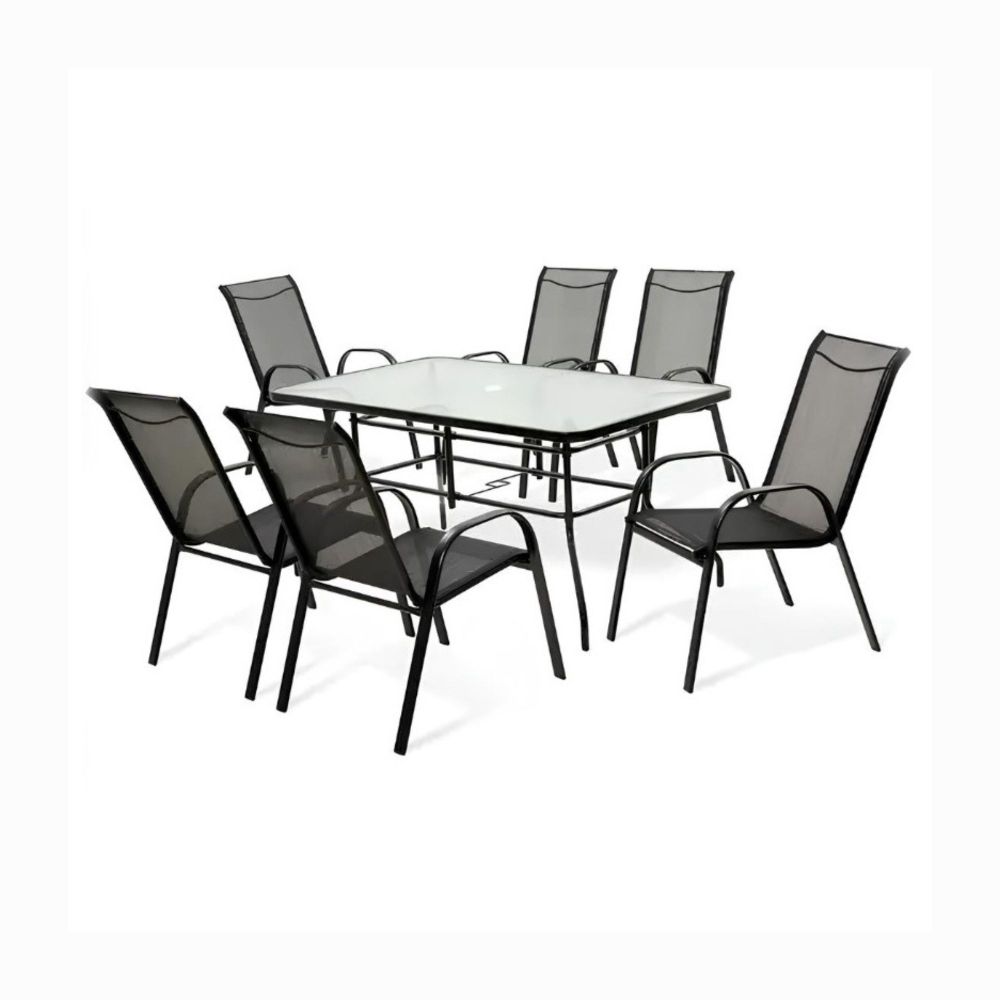 Metalni vrtni set stol Grenada + 6 stolica slika 1