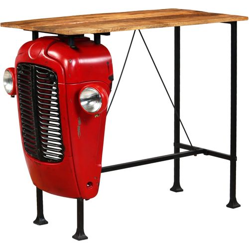 Barski stol u obliku traktora od masivnog drva manga crveni 60 x 120 x 107 cm slika 1