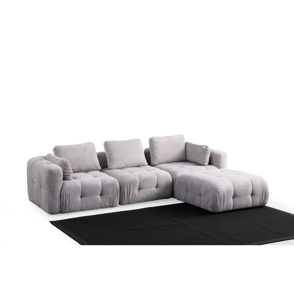 Amaris Troosjed S Sofom - Svijetlo Siva Ugaona Sofa slika 5