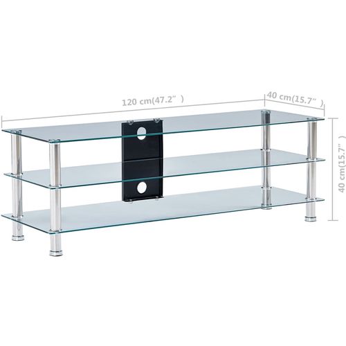 TV stalak od kaljenog stakla prozirni 120 x 40 x 40 cm slika 25