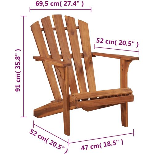 Vrtna Adirondack stolica od masivnog drva akacije slika 16