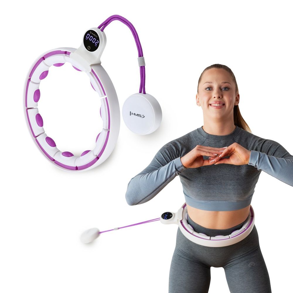 Hhm17 hula hop bijelo/ljubičasto magnetski s utegom + brojač hms slika 11