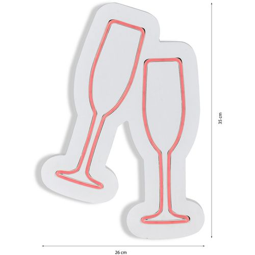 Wallity Ukrasna plastična LED rasvjeta, Champagne Glasses - Pink slika 18