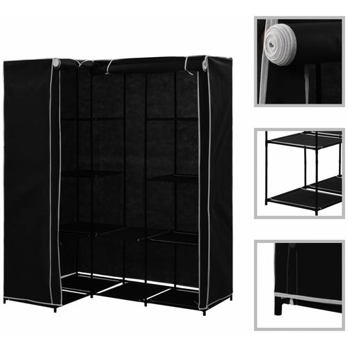 282449 Corner Wardrobe Black 130x87x169 cm slika 8