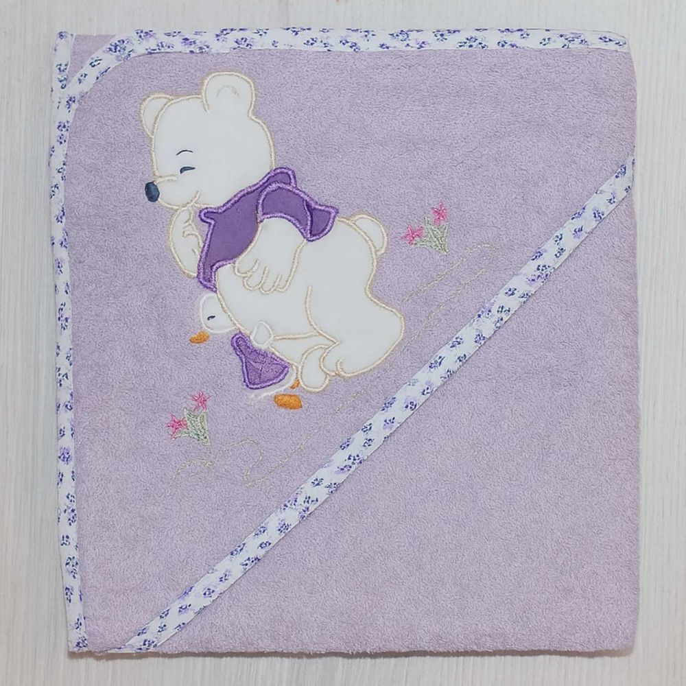 Ready Dječji ručnik s kapuljačom dimenzija 75x75 cm - Ljubičasti slika 1