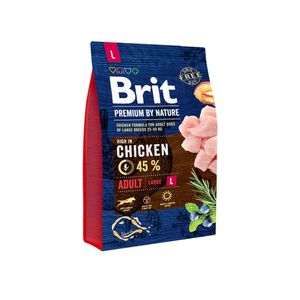 Brit Premium by Nature Adult L, za odrasle pse velikih pasmina, piletina, 3 kg