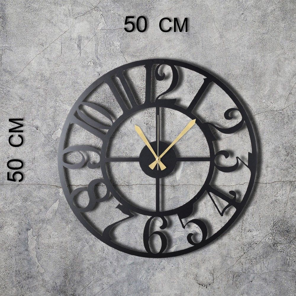 Decorative metal wall clock Circle, colour: black slika 8
