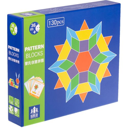 Montessori puzzle, drveni oblici 155 elementa slika 2