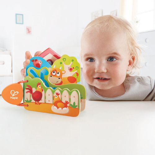 Hape Drvena edukativna knjiga Baby's Farm Animal Book E0046A  slika 2