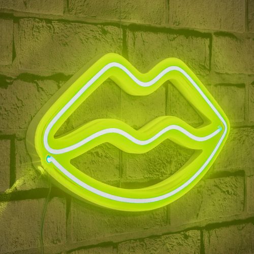 Wallity Ukrasna plastična LED rasvjeta, Lips - Yellow slika 8