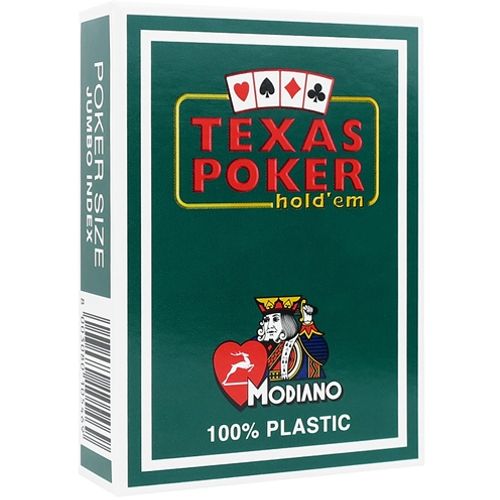 MODIANO karte za poker 100% plastika jumbo index, zelene slika 1