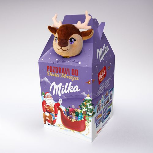 Milka novogodišnji paketić  Xmass plišana igračka 1,23kg slika 1