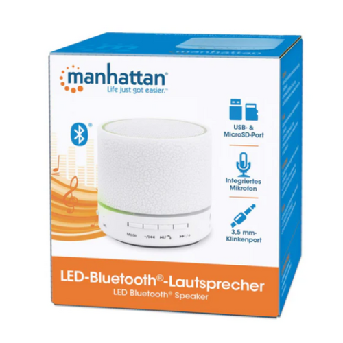 Bluetooth zvučnik Manhattan 165303 LED, 3W white slika 2