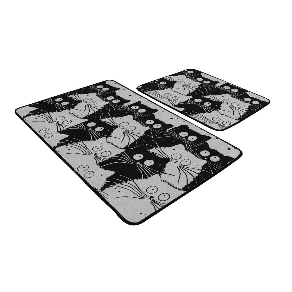 Set Kupatilskih Prostirki White Cats Multicolor (2 Komada) slika 4