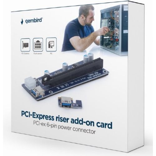 RC-PCIEX-03 Gembird * PCI-Express riser add-on card, PCI-ex 6-pin power connector slika 8