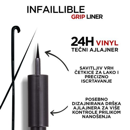 L'Oréal Paris Infaillible Grip 24h Matte Liquid Liner Vinyl Black slika 4