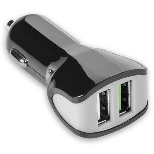 Celly turbo auto punjač 2 USB 3.4 A/17 W, crna slika 1