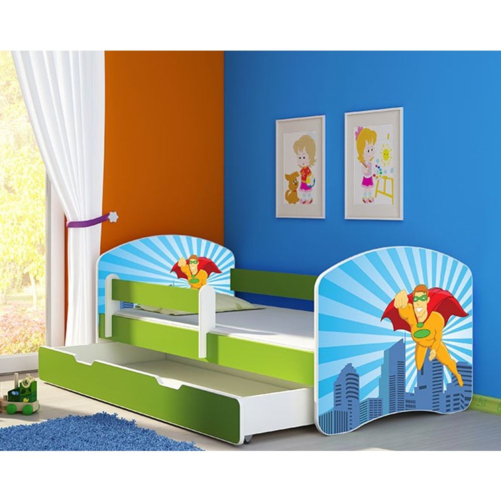 ACMA Dječiji krevet Acma II sa ladicom Green - 180x80cm - Dezen 19 slika 1