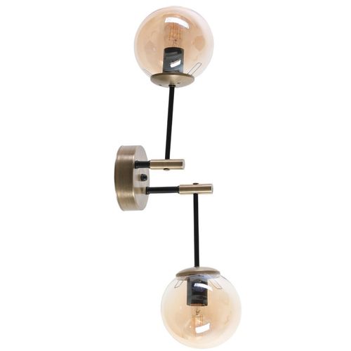 Dolunay 2 Li Eskitme Bal Camlı Aplik Copper Wall Lamp slika 2