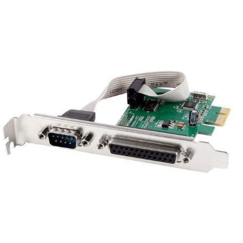 Gembird COM serial port LPT port PCI-Express add-on card, with extra low-profile bracket slika 1