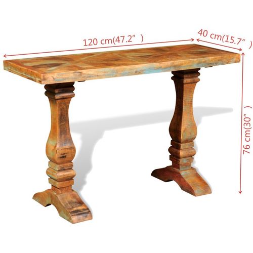 Konzolni stol od masivnog obnovljenog drva slika 34
