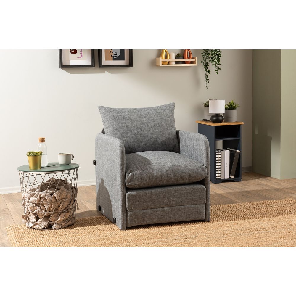 Saga Single - Svijetlo Siva Sofa na Razvlačenje za Jednu Osobu slika 1