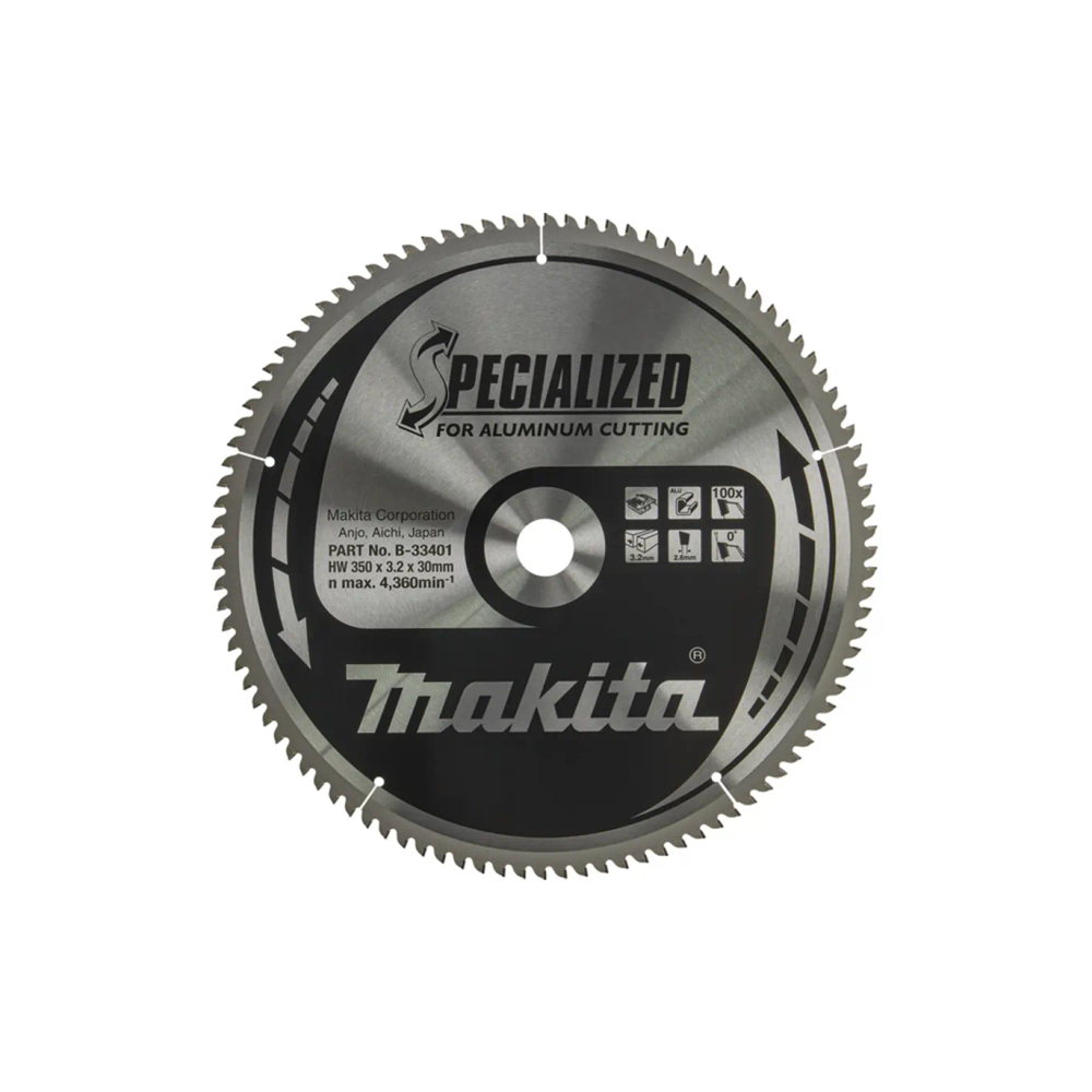 Makita - TCT Specijalizirana oštrica za stolne kružne pile za aluminijum 350 mm, 350x30x2,6 mm 100 Z B-33401 slika 1