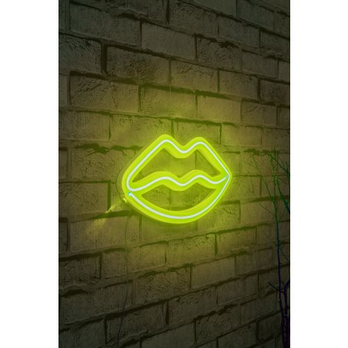 Wallity Ukrasna plastična LED rasvjeta, Lips - Yellow slika 1