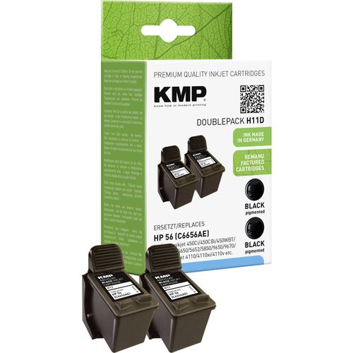 KMP tinta zamijenjen HP 56 kompatibilan 2-dijelno pakiranje crn H11D 0995,4021 slika 2