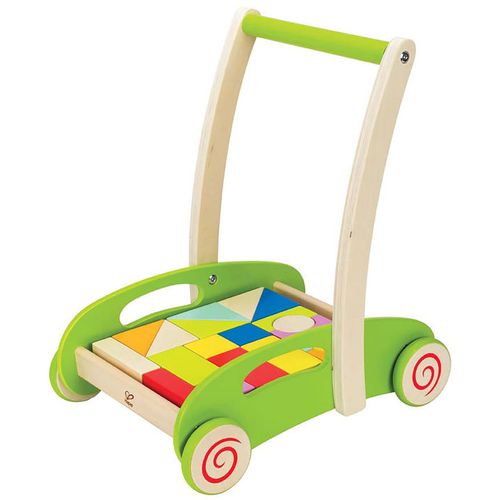 Hape Drvena guralica sa kockama Block And Roll E0371B  slika 2