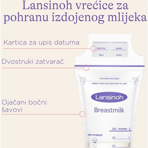 Lansinoh vrećice za pohranu izdojenog mlijeka - 25 kom slika 5